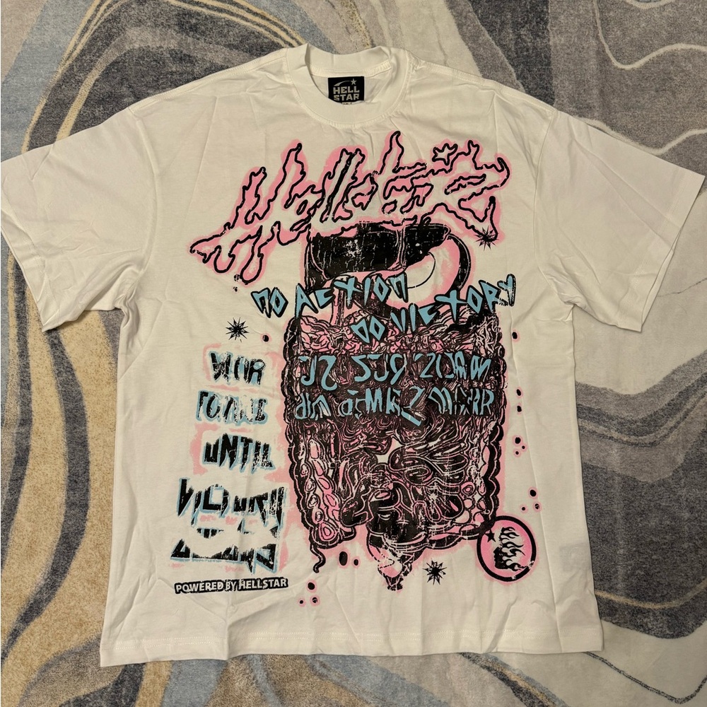 Hellstar No Guts No Glory White T-Shirt Men’s Size Large